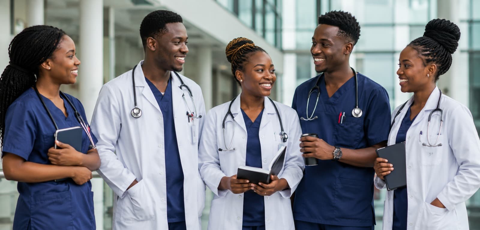 Kenyan medical interns at work